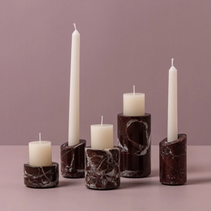 Stonekocc 100% púrpura rojo rosa mármol bandeja almacenamiento aromaterapia vela soporte pequeño hogar Decoración candelabro titular otros - Product Image 4