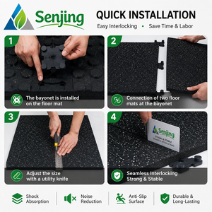 Heimfitness-Bodenbelag für Garage und Keller EPDM/SBR-Material Schallisolierende Stoßfeste Ineinandergreifende Gummimatten - Product Image 4
