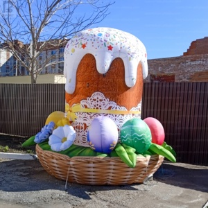 โมเดลเค้กอีสเตอร์เป่าลมขนาดยักษ์ พร้อมไฟ LED ประดับตกแต่งสำหรับเทศกาลอีสเตอร์/ถ่ายรูป/งานก<span class=keywords><strong>ลา</strong></span>งแจ้ง/ปาร์ตี้ - Product Image 2