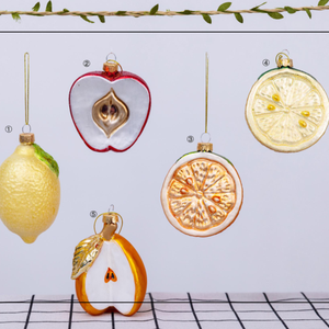 Ornements en verre personnalisés de haute qualité, hamburger, whisky, orange, concombre, décoration d'arbre de Noël, objet suspendu, ornement - Product Image 5