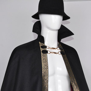 Noir Sorcière Vampire Longue Cape Cape À Capuche Halloween Costume pour Hommes Femme Enfants Femme Fille Garçon Adulte Mort Effrayant Diable Rôle - Product Image 4