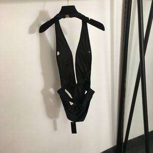 Sexy Summer <b>Leopard</b> Print Halter Neck Deep V Backless Skinny Bodysuit Swimsuit Women <b>Tight</b> Fitted Clubwear Party Outfit - Product Image 4