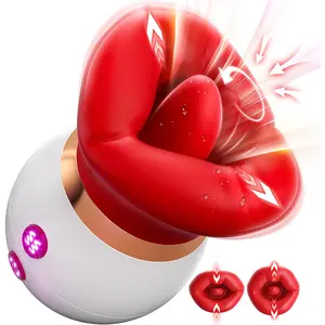 Hot Sale Silicone Sucking Tongue Licking Vibrator Vibrating Mouth Toy Soft Toy Open Mouth Sex Toys Mouth For Women