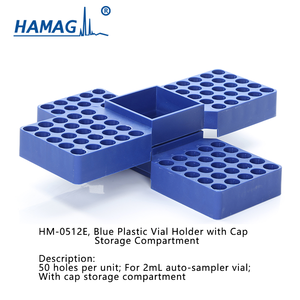 Support de flacon bleu innovant à usage de laboratoire avec compartiment de stockage 5*10 trous qui peut être empilé verticalement ou parallèlement - Product Image 3