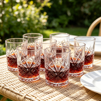 Ensemble de 6 tasses Qixiang Starry Sky, design moderne, verre sodocalcique, motif riz, pour infuser du thé et décorer la maison
