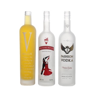Bouteilles vides en silex givrées de 750ML avec étiquette personnalisée grande bouteille de <span class=keywords><strong>spiritueux</strong></span> en verre - Product Image 5