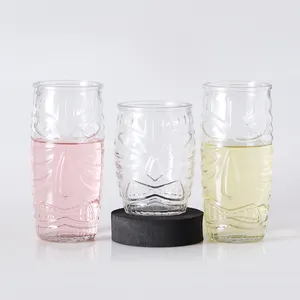 كوب شرب من الزجاج الشفاف سعة 16 أونصة على شكل تكي برطمان مُصنّع بشكل فريد من نوعه بشفاطة