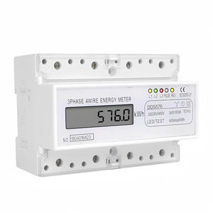 Compteur d'énergie triphasé 4 fils Dds576 3x200V/400V 5(100)A avec écran LCD, montage sur rail, pour usage domestique et commercial - Product Image 2