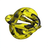 Escultura de Resina Moderna Circular Amarilla y Negra Hecha a Mano de Alta Calidad para Decoración de Pared para el Regreso a Clases, Diwali y el Hogar