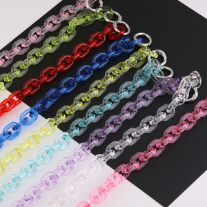 Cadena acrílica con hebilla para bolsos DIY, cadena cruzada, anillo abierto en forma de U, material de joyería, pequeños accesorios, resina plástica colorida - Product Image 2