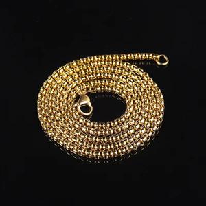 Yunnique Vente en gros Chaînes pour hommes plaquées or 18 carats, maillons bambou, 2,5 mm et 3 mm, cadeau tendance - Product Image 4