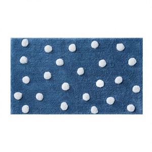 ITHL American Style Eco-Friendly Super Absorbent Cotton Bath Rug <b>Soft</b> Tufted Floral Pattern Rectangle Shape Machine Washable - Product Image 1