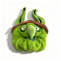 Housse de protection modulaire universelle anti-rayures pour casque de moto intégral en fausse fourrure de lapin douce, motif monstre vert goblin