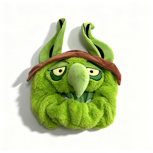 Funda Protectora Universal para Casco de Motocicleta Modular de Cara Completa, Diseño de Monstruo Verde Goblin, Felpa Suave de Imitación de Piel de Conejo, Antiarañazos - Product Image 2