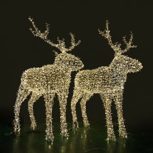 Antler Silhouettes LED Christmas Lights-Customizable Colors for Indoor/Outdoor Use in Malls Plazas Hotels & Visitor Routes - Product Image 1