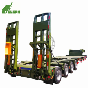 Haute qualité <span class=keywords><strong>4</strong></span> <span class=keywords><strong>essieux</strong></span> 14M 80t transporteur de marchandises équipement lourd transportant une semi-remorque à lit bas - Product Image 1