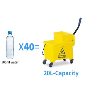 ถังไม้ถูพื้นแบบหนาสำหรับถูพื้นแบบกดสองชั้นถังไม้ถูพื้นแบบหนาสำหรับทำความสะอาดพลาสติกความจุ20L แบบเดี่ยว - Product Image 6