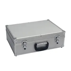 工厂轻质银色ABS工具箱，带泡沫支架铝工具包装盒泡沫