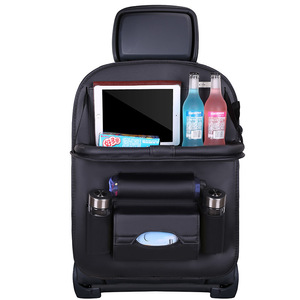 Vente en gros multifonction étanche universel pliable en cuir Pu siège arrière de <span class=keywords><strong>voiture</strong></span> organisateur de <span class=keywords><strong>voiture</strong></span> sac de rangement support pour <span class=keywords><strong>tablette</strong></span> <span class=keywords><strong>avec</strong></span> plateau - Product Image 3