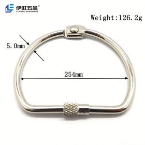 YIWANG 10 pouces argent Durable métal vis serrure D anneau pour bagages sac suspendus clés - Product Image 3