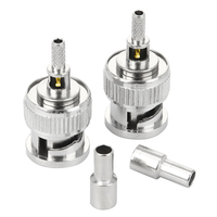 Connecteur BNC mâle à sertir, conception fenêtre, prise coaxiale RF pour câble RG174 RG316