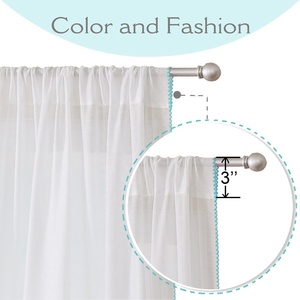 OWENIE-cortina de ventana transparente, color blanco claro, <span class=keywords><strong>para</strong></span> el hogar, listo <span class=keywords><strong>para</strong></span> usar, de fábrica, venta directa al por mayor - Product Image 2
