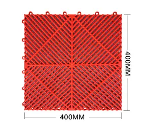 بلاط بلاستيكي أرضيات وحدات مانعة للإنزلاق متشابكة للجراج شبكة صرف أرضية حصيرة للقبو للسباحة وقوف السيارات