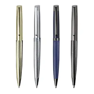 Alta Qualidade Kailong Caneta Torção Ballpen Logotipo Personalizado Metal Ballpen Máquinas Presente Personalizado Metal Rod Ball Pen Gel Tinta Azul Caneta