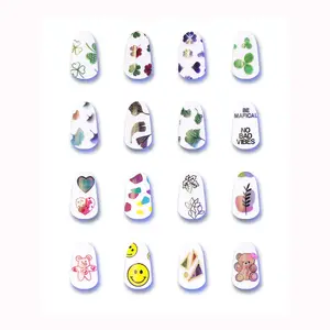 Cartoon Figure Semi Cured Gel Nail Art Sticker,adhesive Custom Design Luxury Nail Stickers