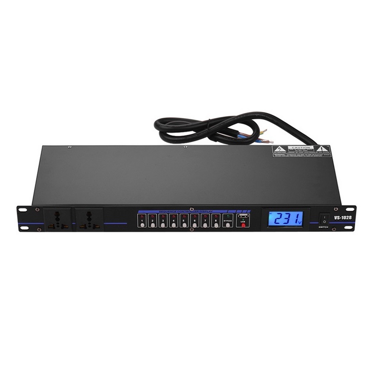 2x EMB EBW10 10 Outlets Rack Mount Power Supply AC 110V/220V Surge Protector
