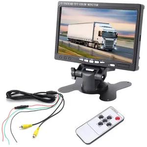 7" 12V-24V TFT LCD Color Monitor 2Ch 4-Pin Aviation/AV Video Input For Bus Truck RV Rear View Reversing Backup Camera Security