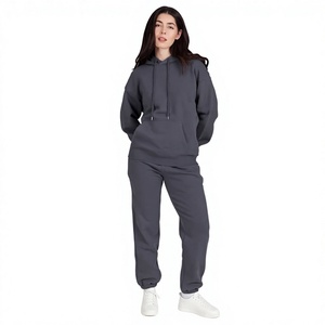 Custom Embroidery Winter Streetwear Sweatpants Blank Cotton Unisex Fleece Tracksuit <b>Women</b> 2 Pieces Jogging Suit <b>Women</b> Oversized - Product Image 1