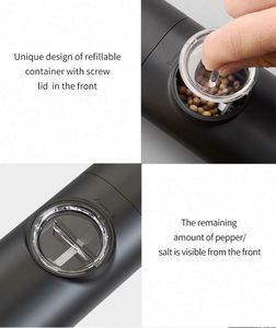 Wholesale Electric Salt and <b>Pepper</b> <b>Grinder</b> Set 70ml Capacity Visible Spice Mill Set - Product Image 6