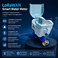 Medidor de Flujo de Agua Ultrasónico Inteligente Inalámbrico LoraWAN IP68 con Lectura Remota AMR IoT RS485 Modbus M-Bus Válvula DN15 Latón