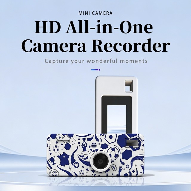 Customized Small Portable Mini Camera Retro Style Campus Student Digital HD CMOS Sensor Can Take Photos and Record Videos