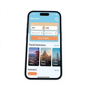 Application mobile de réservation de vols : Réservez des vols nationaux et internationaux, comparez les tarifs, gagnez en simplicité dans la gestion de vos voyages et voyez-vous déplacer en toute simplicité. - Product Image 1