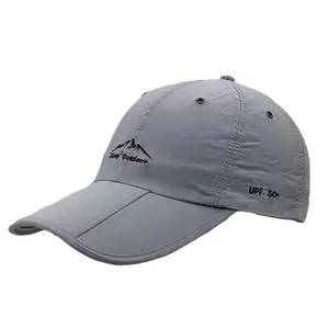 Produsen Topi Gorras Poliester Warna Murni Topi Golf Cepat Kering dengan Logo Kustom Topi Bernapas