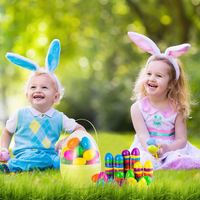 2023 Pâques 12 pouces taille Jumbo lapin oeufs conteneur ensemble personnalisé Transparent en plastique transparent oeufs de pâques avec poignées