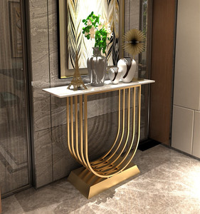Table de Console de <span class=keywords><strong>dalle</strong></span> de roche en marbre de luxe Nordic Light pour salon mur côté hall Club décoration fin vue <span class=keywords><strong>allée</strong></span> Table d'entrée - Product Image 1