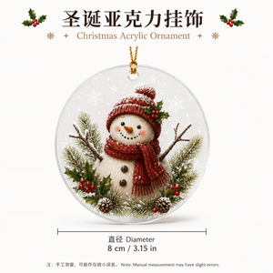 Adornos Navideños Redondos de Acrílico: Muñeco de Nieve, Reno, Cascanueces, Gnomo, Cardenal, Casa de Jengibre, Decoración Colgante para Árbol de Navidad y Fiestas - Product Image 2