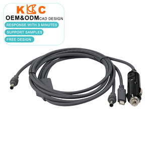 Heavy Duty Car Charging <b>Cable</b>, 1 to 3 <b>Splitter</b>, Type C to USB-C, DC and Cigarette Lighter Connector - Product Image 1