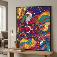 Puzzle en bois en forme de renne psychédélique, motif Père Noël, pour les fêtes de Noël, découpé au laser en tilleul, finition satinée, boîte cadeau, jouet DIY OEM