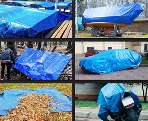 <b>Heavy</b> <b>Duty</b> <b>Waterproof</b> Blue <b>Tarpaulin</b> with Grommets-Multipurpose Protective PE Material Cutting Service Included - Product Image 6