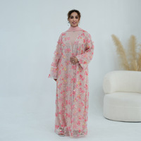 Zifeng OEM Nouvelle Collection Tendance Musulmane Moyen-Orientale Malaisienne Ensemble Trois Pièces Broderie Florale Tridimensionnelle