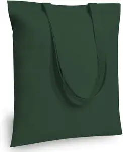 Borse per la spesa in tela di cotone organico con logo stampato personalizzato multicolore con manici