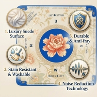 Tapis de Mahjong en néoprène américain de 3 mm 32,5*32,5 pouces - Housse de table en caoutchouc de qualité supérieure avec surface en tissu extra fin pour un jeu fluide