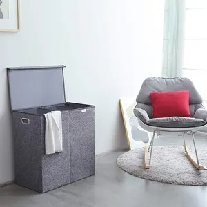 Laundry Bags Baskets Durable Dirty Clothes Bag 3 Sections Laundry Hamper Basket For Bathroom Bedroom Home With Aluminum Frame