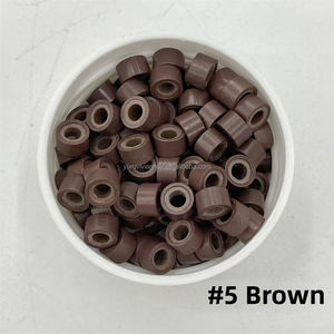 涂漆颜色1000件/瓶5.0硅胶微环9色硅胶珠角蛋白头发大孔 - Product Image 6