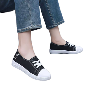 Best-selling Women's <b>Outdoor</b> Cloth Shoes Soft Lace-Up Fast Shipping Flat Lightweight Breathable Wear-resistant Fashionable - Product Image 1