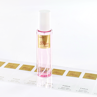 Étiquettes personnalisées en rouleau avec estampage à chaud, autocollants en feuille d'or pour flacon cosmétique, qualité supérieure